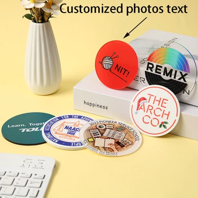 1 Posavasos circular personalizado de acrílico con foto personalizada, posavasos protector de escritorio DIY, posavasos para bebidas, adecuado para mesas de café, oficinas en el hogar, fiestas, bodas, decoración de tazas en el hogar, regalo innovador para restaurantes, cumpleaños, aniversarios de bodas, Día de los Padres y regalos de Navidad para esposas y esposos