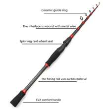 1 Piece 1.8M 2.1M 2.4M 2.7M Ultra Light FISH ROD Lure Spinning Carbon Fishing Telescopic Rod Fast Long Shot Trout Lake Fishing Rod - Multicolor - View 7