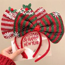 1pc Christmas Headband 2025 New Bow Decor Hair Hoop Funny Festival Accessory Hair Clip - Multicolor - View 12