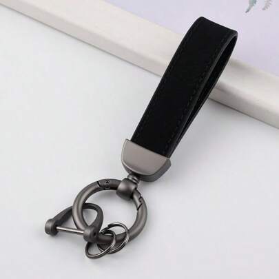 1pc Padrão Personalizado Texto Liso Couro Chaveiro de Carro Negócios Metal Multi-Color Opções