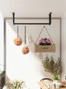 SONGMICS Attaccapanni da Muro, Set di 2, Barra Appendiabiti da Parete, Stile Industriale, Salvaspazio, 92 x 30 x 7,5 cm, Montaggio Facile, Spazio Stretto, Nero - Taglia unica nera - Visualizzare 6