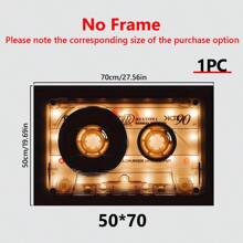 1 mảnh vải canvas treo tường hình băng ghi âm, trang trí nghệ thuật băng ghi âm nhạc cổ điển, trang trí tường hình nhạc cổ điển, tranh in nghệ thuật băng ghi âm, trang trí tường hình băng ghi âm nhạc cổ điển - có khung - Nhiều màu - Xem 10