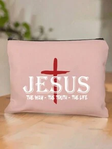 Túi đựng mỹ phẩm chủ đề Chúa Jesus dung tích lớn, họa tiết chữ thập đỏ và khung chữ thập đỏ, túi đựng mỹ phẩm cho nữ, túi đựng, túi đựng mỹ phẩm in chữ "JESUS", túi đựng mỹ phẩm trong ký túc xá đại học, túi đựng đồ du lịch cho nam, túi đựng đồ giặt đơn giản, túi trang trí hoạt động thể thao, quà tặng mừng ngày tựu trường của giáo viên, quà tặng chị em gái, quà tặng tốt nhất của mẹ, quà tặng sinh nhật túi đựng đồ trang điểm túi đựng đồ trang điểm hộp đựng đồ trang điểm hộp đựng đồ trang điểm hộp đựng đồ trang điểm - Nhiều màu - Xem 2