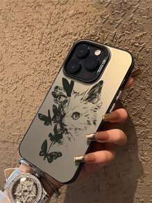 Cat 1pc 高档 TPU 手机保护壳，带蝴蝶图案，适用于 iPhone 和智能手机 - 彩色 - 查看 2