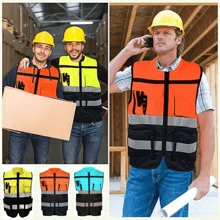 Chaleco Brigadista Reflejante  Industrial Bicolor - Naranja - Ver 3