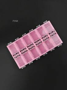 MAOMIA Boîte de rangement pour accessoires de nail art à 12 compartiments, boîte de rangement pour perles et strass en vrac, boîte de rangement pour outils de manucure, gain de place, rangement anti-poussière, outils de manucure pratiques - Multicolore - Voir 12