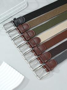 1pc Solid Color Casual Polyester Elastic Waist Belt, Suitable For All Seasons Summer, Schoolcasual, Business, Boyfriend Husband Father Dad Men Gift, Daily Wear, Fashion, Teen, Outdoor, Vacation, Athletic, Travel, Street, Boho, Vintage Fall, Autumn, Halloween Autumn-Winter Accessories,Suitable For Teens, Youth,Men,Casual, Outdoor, Athletic, Vacation, Graduation Gifts, Birthday, Daily Wear - A - View 2