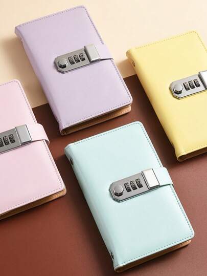 1pc Macaron Password Lock Storage Notebook, Suitable For Family Cash Management, ' Pocket Money Saving, Can Store Up To 10,000