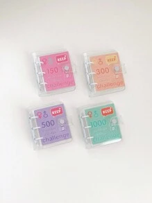 1pc Candy Colored Portable Money Saving Challenge Binder, Travel Budget Binder Couple Solid Color Portable Money Saving Challenge Binder, S150, S300, S500, S1000 Savings Budget Binder With Cash Envelopes (25 Pages), Savings Challenge Book, Saving Money And Challenge Binder Cash Notebook - Multicolor - View 13