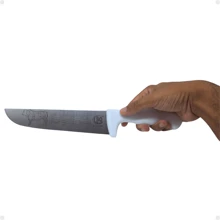 Dao thái thịt đầu bếp có cán màu trắng 8'' chuyên nghiệp dùng để nướng trong số những loại dao nhà bếp tốt nhất - màu xám và trắng - Xem 8