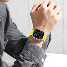 1 件男女通用运动海洋风格兼容腕带，兼容 Apple Watch 表带 Ultra SE 系列 10/9/8/7/6/5/4/2/2/1 [尺寸：49/46/45/44/42/41/40/38mm] - 黃色 - 查看 8