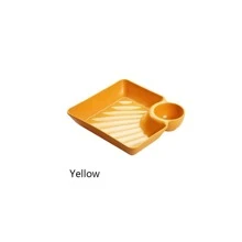 4pcs/Set Square-Shaped Food Plate Including Chip Plate, Sushi Plate, Dumpling Plate, And Snack Plate With Sauce Separation Design For Reuse, Great For Dessert Serving Kitchen Items Kitchen Accessories Kitchen Kitchen Tools