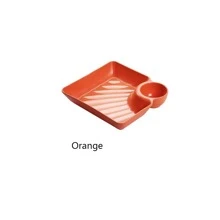 4pcs/Set Square-Shaped Food Plate Including Chip Plate, Sushi Plate, Dumpling Plate, And Snack Plate With Sauce Separation Design For Reuse, Great For Dessert Serving Kitchen Items Kitchen Accessories Kitchen Kitchen Tools