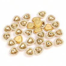 30pcs/Set Colorful Heart Rhinestone DIY Accessories, Random Color