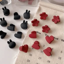 5 件迷你发夹，哑光花朵装饰迷你爪发夹，女士，轻巧方便，适合日常使用，迷你爪夹迷你发夹夹配件，适合女士女孩造型和固定头发，适合婴儿幼儿女孩装饰发髻细发（皇冠），碎发神圣额头编织发夹，公主头饰，刘海发夹，侧发卡最佳礼物情人节生日