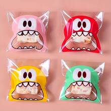 100pcs Mixed Clear Self-Adhesive Plastic Treat Bags - Reusable, Ziplock, Perfect For Cookie, Cake, Chocolate, Candy, Snack Wrapping, Goodie Bags, Goody Bags - 10cm*10cm/3.93*3.93inch, Easy To Use,Christmas - Multicolor - View 3