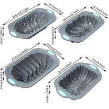 4 Piece Silicone Loaf Pan For Baking Bread, Non-Stick Kitchen Oven Bread Pan, Perfect For Banana Bread, Sandwich Bread, Pound Cake And Meatloaf, 6 Cups, Gray - 淺灰色 - 查看 2