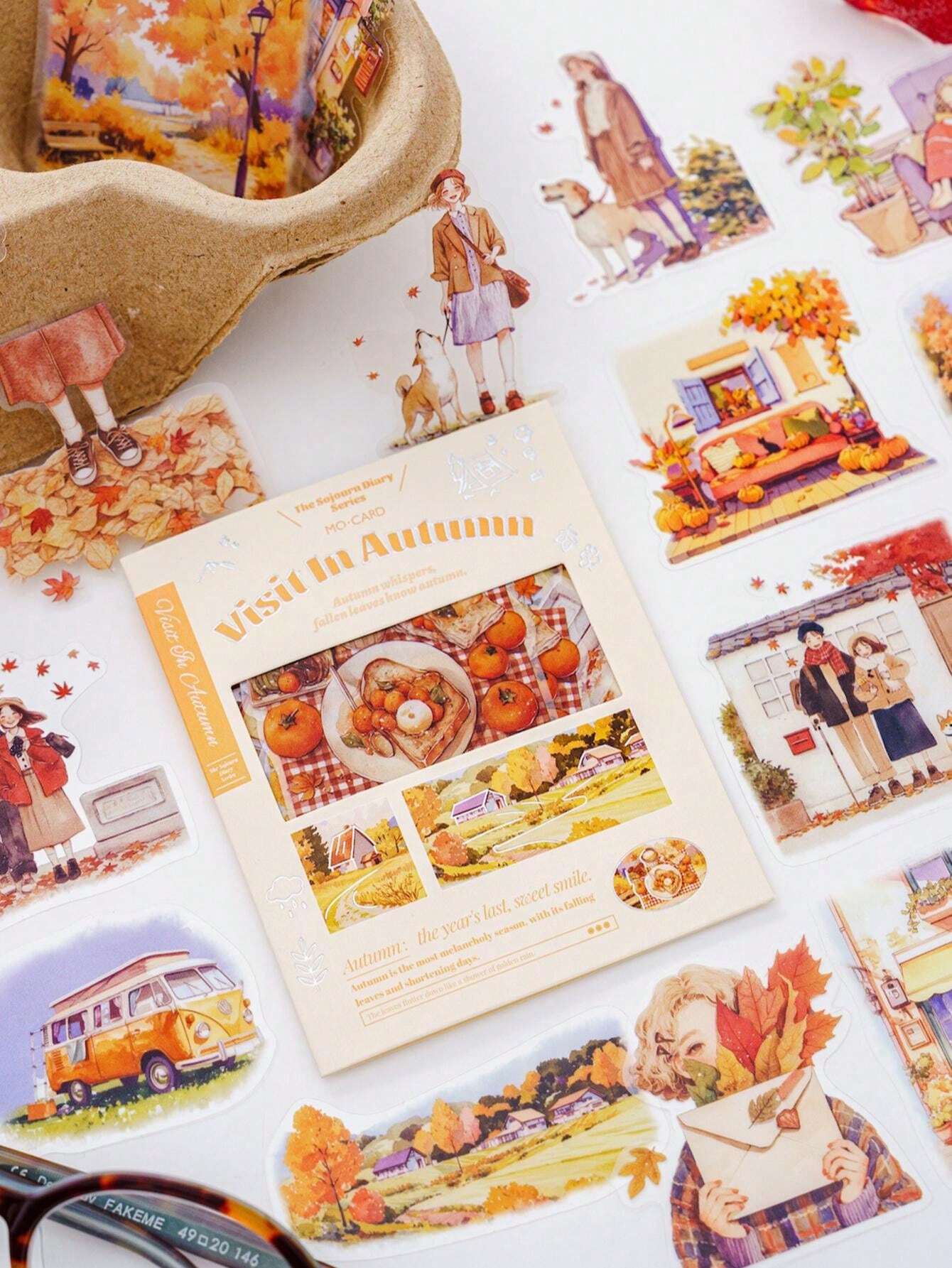 40pcs Set Seasonal Landscape Theme PET Stickers For Scrapbooking