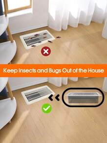 4 件装地板通风口盖过滤网，通风口屏幕网罩捕集器过滤罩适用于家庭 - 黑色 - 查看 6