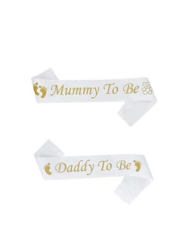 Shoulder Straps For Baby Shower Party, White Gold Footprint Bear For Expectant Mothers, Baby Shower Decorations, Baby Shower Party Favors, Gifts For Baby Shower Party Guests