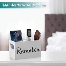 1pc Remote Control Holder, TV Remote Holder, Remote Organizer Caddy For Table, Wooden Remote Box For Nightstand, Bedside Caddy - Multicolor - View 5