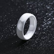 1 Pc 6mm Width Black White Ceramic Rings For Women Men Wedding Band Couple Ring For Her - Ceramics - View 11