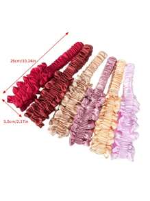 Băng đô xếp ly bằng vải satin thời trang Châu Âu và Mỹ có độ đàn hồi cao, mịn, cỡ lớn, băng đô tập yoga 1 chiếc - màu đen - Xem 3