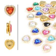30pcs/Set Colorful Heart Rhinestone DIY Accessories, Random Color