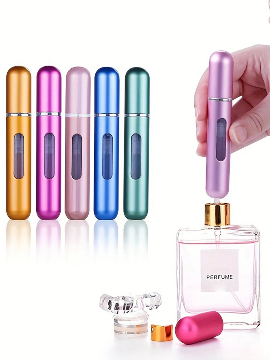 1/3 piezas Botella atomizadora de perfume recargable de 8ml, portátil y conveniente para viajes. Contenedor de líquidos para cosméticos. Accesorio de viaje duradero, una opción ideal para regalos y esencial para exteriores, oficina y vuelta al colegio. - Multicolor - Ver 1
