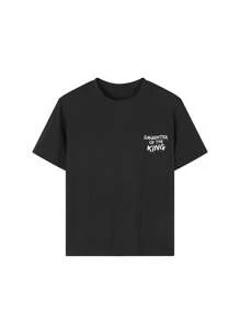 Tween Girl Casual Funny Graphic Print Round Neck Short Sleeve T-Shirt Summer Top