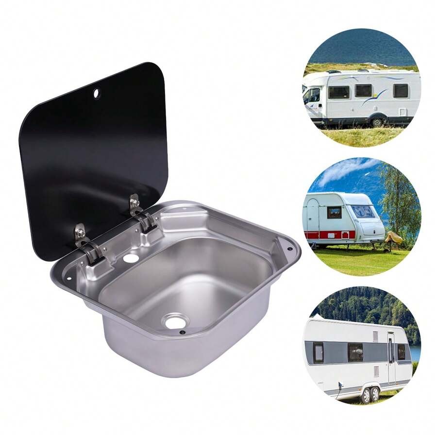 RV Kitchen Sink Stainless Steel Hand Wash Basin Sink With Tempered