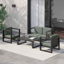 Outsunny  Replacement Cushion Cover Garden Rattan Patio Furniture Seat Cover Polyester Outdoor - No Cushion Included - Dark Grey - View 1