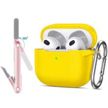 Bộ bảo vệ và vệ sinh tai nghe bằng silicon 3 trong 1, tương thích với Airpods thế hệ thứ 3, Vỏ tai nghe bằng silicon mềm, Vỏ bảo vệ bằng silicon tích hợp, Chống thấm nước, Chống bụi, Chống trầy xước, Chống vân tay, Bảo vệ toàn diện 360°, Chất liệu silicon thoải mái, Bảo vệ an toàn hơn cho tai nghe, Bộ 3 (Bao gồm: Vỏ bảo vệ tai nghe bằng silicon + Bút dụng cụ vệ sinh đa năng + Kẹp kim loại), Nhiều màu sắc có sẵn, Món quà tuyệt vời - Nhiều màu - Xem 13
