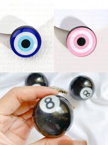 1pc Devil's Eye And Table Tennis Black 8 Simulation Stereoscopic Airbag Stand, Drip Gel Crystal Slouchy Desktop Phone Support Stand, Creative Simplicity - Multicolor - View 12