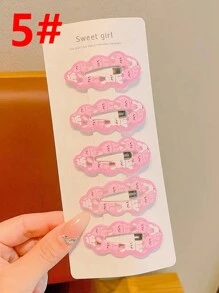 10个可爱粉色兔子发夹，刘海夹，侧边发夹，发饰，适合日常使用，爪夹，发卡，学生用品，粉色发夹，情人节配饰，头部配饰，发夹 - 粉色 - 查看 10