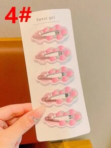 10个可爱粉色兔子发夹，刘海夹，侧边发夹，发饰，适合日常使用，爪夹，发卡，学生用品，粉色发夹，情人节配饰，头部配饰，发夹 - 粉色 - 查看 9