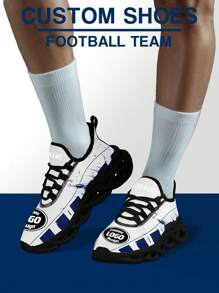 Women's Indianapolis Football Designed Sneakers, Custom Logo Custom Name Customization Lightweight Comfortable Soft Bottom Sneakers For Women, Gym Training Breathable Tennis Shoes Unique Gift For Mom/Dad/Her/Him/Girlfriend/Boyfriend/Wife/Husband/Friend ﻿ - Black - View 6