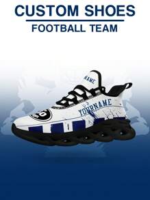 Women's Indianapolis Football Designed Sneakers, Custom Logo Custom Name Customization Lightweight Comfortable Soft Bottom Sneakers For Women, Gym Training Breathable Tennis Shoes Unique Gift For Mom/Dad/Her/Him/Girlfriend/Boyfriend/Wife/Husband/Friend ﻿ - Black - View 5