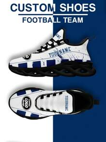 Women's Indianapolis Football Designed Sneakers, Custom Logo Custom Name Customization Lightweight Comfortable Soft Bottom Sneakers For Women, Gym Training Breathable Tennis Shoes Unique Gift For Mom/Dad/Her/Him/Girlfriend/Boyfriend/Wife/Husband/Friend ﻿ - Black - View 4