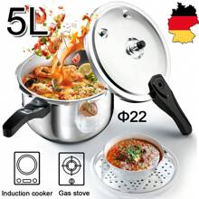 5L Alu-Schnellkochtopf Campingtopf Universaltopf Kochtopf Induktion Dampfkocher - Silber - Übersicht 9