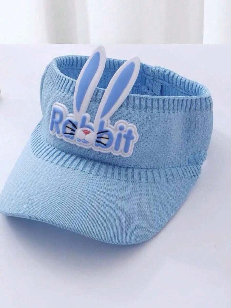 Children's Visor With Rabbit Ears Lightweight And Comfortable For Children With Sun Protection - Blue - View 1