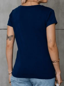 Basic V-Neck - 藏蓝色 - 查看 1