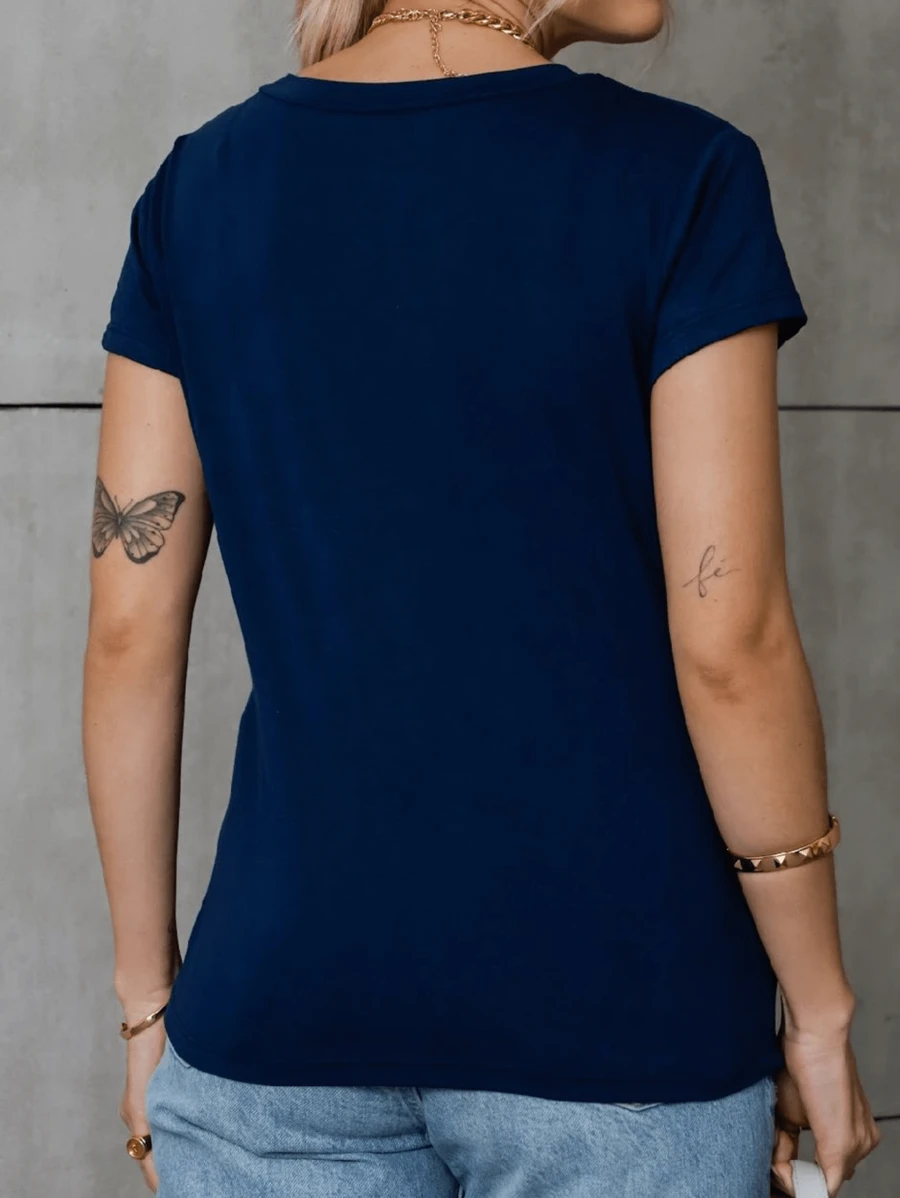 Basic V-Neck - 藏蓝色 - 查看 1