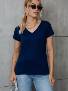 Basic V-Neck - 藏蓝色 - 查看 3