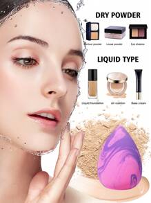 2pcs Makeup Sponges, Suitable For Applying Cream And Powder Cosmetics Such As Concealer And Loose Powder - Multicolor - View 8