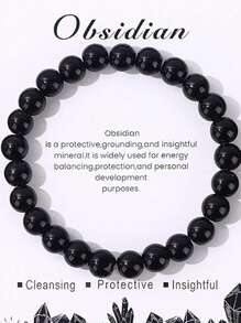 1 chiếc vòng tay hạt thạch anh tím dây đàn hồi đá tự nhiên pha lê chữa bệnh vòng tay mã não phụ kiện thẻ quà tặng - Nhiều màu - Xem 13