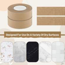1 件 24 毫米宽 x 50 米长水溶性胶带，50 米牛皮纸胶带，水活性胶带，封框胶带，多功能胶带，美术用品 - 棕色 - 查看 5