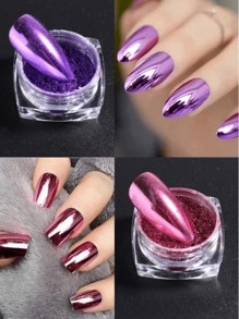 23盒/套 Y2K 风格魔镜粉金属镀铬镜面指甲闪粉颜料奢华配件美甲装饰美甲配件 DIY 指甲饰物指甲宝石美甲用品