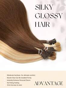 Human Hair Extensions I Tip Hair Extensions Nature Color Straight Human Hair Keratin Extensions Invisible Itip Human Hair Extensions