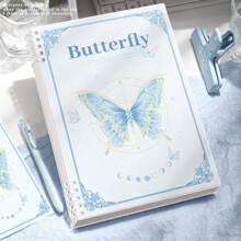 1 Pc A5/B5 Butterfly Themed Notebook, Cute Cartoon Diary,Detachable Journal, Exercise Book,Office And Study Supplies,Back To School Supplies,Perfect For Students - Color Mixing - View 12